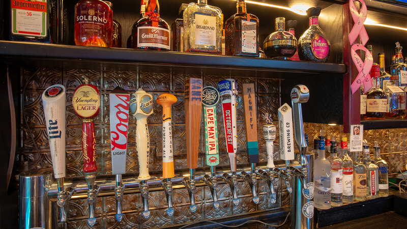 Beer taps behind bar