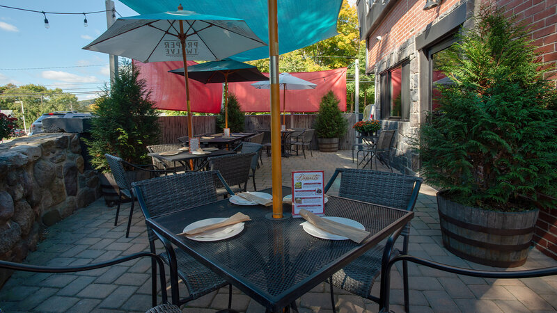 Outdoor patio dining area